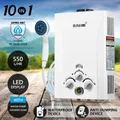 MAXKON 10 in 1 550L/Hr Portable Outdoor Gas LPG Instant Shower Water Heater - White