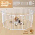 Pet Playpen Safety Gates Fence Enclosure Toddler Child Barrier Kids Baby Interactive Activity Centre 10 Panels 4 in 1