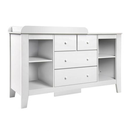 Keezi Baby Change Table Tall boy Drawers Dresser Chest Storage Cabinet White