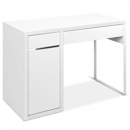 Office Study Computer Desk Cabinet - White