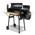 2-in-1 Offset BBQ Smoker Chrome-coated Steel BBQ Grill