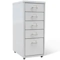 File Cabinet with 5 Drawers Grey 68,5 cm Steel
