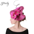 Poly Flax Fascinator Butterfly Orchid Occasion Hat Cocktail Tea Party Headwear Fushia