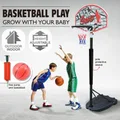 Adjustable 1.4m-1.9m Portable Kids Basketball Hoop System Stand w/Cover