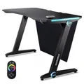 OVERDRIVE Gaming Desk 120cm PC Computer LED Lights Carbon Fiber Style Black RGB
