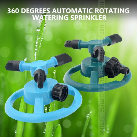Garden Sprinklers Automatic Watering Grass Lawn Fully 3 Nozzle Circle 360 degree rotating