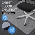 2X Carpet Floor PVC Protector Plastic Chair Mat-120cm x 90cm