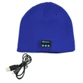 Smart Talking Keep Warm Music Beanie Hat w/ Built-in Wireless Bluetooth Stereo Earphones - Blue