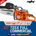 MTM Petrol Commercial Chainsaw 22" Bar Chain Saw E-Start Tree Pruning Top Handle