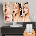 Maxkon Makeup Vanity Mirror with 21 LED Lights 1X/2X/3X Magnification Trifold Mirror