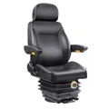 PU Leather Tractor Seat Adjustable Weight Suspension - Black
