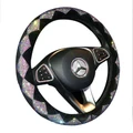 Luxurious Colorful Rhinestone Bling Leather Car Steering Wheel Cover Col.Rhombus Diamond-Universal fit 15"/38cm