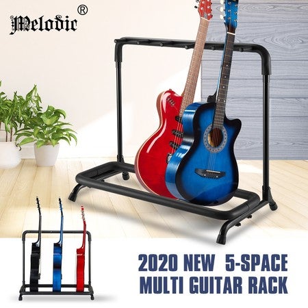 Guitar Stand 5 Holder Multiple Foldable Guitar Rack Black Melodic