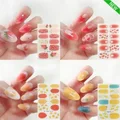 4 Sheets 3D Summer Fruit Nail Art Stickers,Water Transfer Full Wraps Rhinestone For Acrylic Nails
