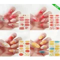 4 Sheets 3D Summer Fruit Nail Art Stickers,Water Transfer Full Wraps Rhinestone For Acrylic Nails
