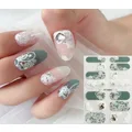 9 Sheets 5D Nail Art Stickers,Water Transfer Full Wraps Rhinestone For Acrylic Nails