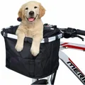 Pet Bicycle Basket Detachable Cycle Front Canvas Basket Carrier Bag Pet Carrier