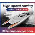 RC Racing Boat High Speed Electric 25KM/H Remote Controlled Speedboat 2 BATTERIES Color Silver