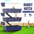 Indoor Rabbit Hutch Cat Pet Cage Ferret House Bunny Small Animal Guinea Pig Crate Metal 3 Levels