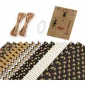 6 sheets 50*70cm Wrapping Paper for Wedding,Birthdays,Christmas,with 2 hemp ropes and 6 tags