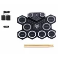 Desktop Roll up Digital Portable Electronic 9 Drum Pads with Sticks and Pedals