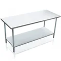 Stainless Kitchen Prep Table Cater Work Bench W/Adjustable Feet For Uneven Floor 183x76.2x90cm