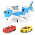 Transport Cargo Airplane Car Toy Play Set for 3+ Years Old Boys and Girls(Blue)