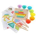 Wooden Peg Board Beads Game, Puzzle Color Sorting Stacking Art Toys for Toddlers, Toddler Educational Montessori Games for Math Learning
