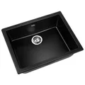 Cefito Stone Kitchen Sink 610X470MM Granite Under/Topmount Basin Bowl Laundry Black