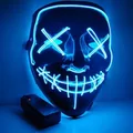 LED LIGHT Scary Halloween Mask Festival Cosplay Costume Masquerade Col.blue
