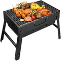 Portable Charcoal Grill, Charcoal BBQ Grill for Camping Picnic,Indoor and Outdoor Charcoal Grill with Smoker Charcoal Grill