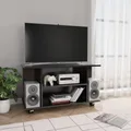 TV Cabinet with Castors High Gloss Black 80x40x40 cm Chipboard