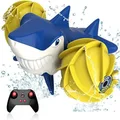 Amphibious Remote Control Shark Toys for 6-12 Year Old Boys Kids, 1:16 Remote Control Boat for Pool & Lake
