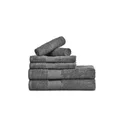 Amelia 500GSM 100% Cotton Towel Set -Single Ply carded 6 Pieces -Dark Grey