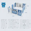 16 Panels Shape Adjustable Baby Playpen Fence Gate Enclosure W/Safety Lock Eco Friendly-63Cm Height