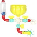 Baby Bath Toys Kids Bathroom Shower Head Toys DIY Blocks Water Pipe Faucet Educational Windmill Toy with Suction Cups?