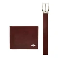 Fossil Ryan Large Brown Coin Pocket Bifold & Belt Gift Pack Brown