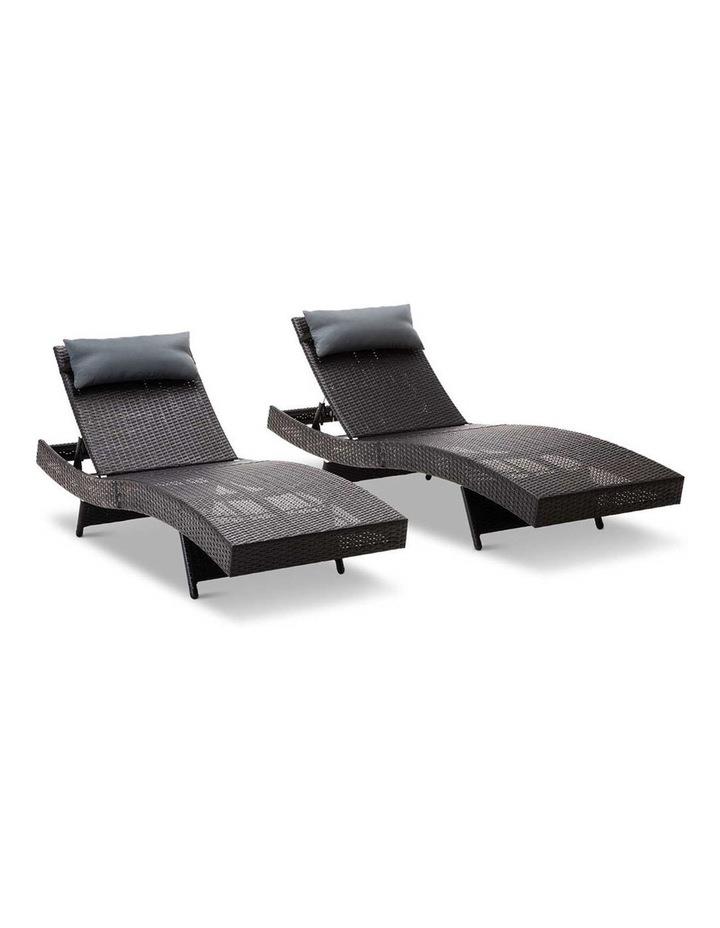 Gardeon Sun Lounge Setting Outdoor Furniture Wicker Day Bed Rattan Garden Patio Black