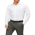 Van Heusen Wash N Wear Plain Euro Long Sleeve Business Shirt in White 42-90