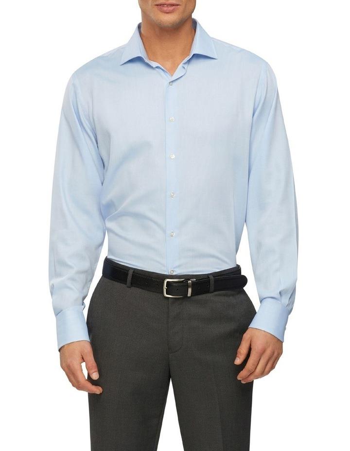 Van Heusen Wash N Wear Plain Euro Long Sleeve Business Shirt in Blue 46-90