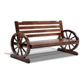 Gardeon Outdoor Garden Bench Wooden 2 Seat Wagon Chair Patio Furniture in Brown