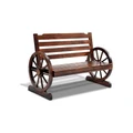 Gardeon Wooden Wagon Wheel Bench in Brown
