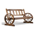 Gardeon Wagon Wheel Bench Brown