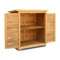 Gardeon Portable Wooden Garden Storage Cabinet Brown