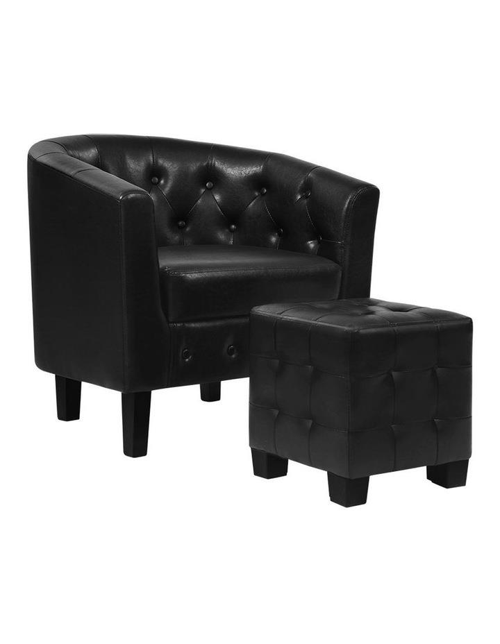 Artiss Lounge Armchair Chair With Ottoman Black
