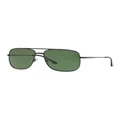 Sunglass Hut Collection HU1004 Black Polarised Sunglasses Green