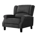 Artiss Recliner Chair Adjustable Sofa Lounge Soft Suede Armchair Couch in Black