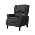 Artiss Recliner Chair Adjustable Sofa Lounge Soft Suede Armchair Couch in Black