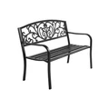 Gardeon Garden Bench Seat Outdoor Chair Steel Iron Patio Furniture Lounge Porch Lounger Vintage Black Gardeon