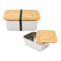 Clevinger Stainless Steel Bamboo Extra Large Lunch Box 2000ml